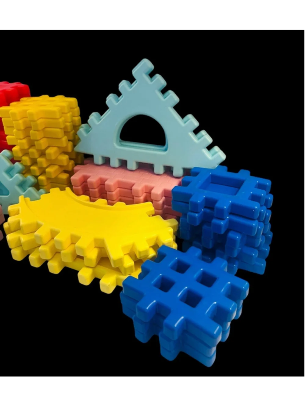 Vintage Little Tikes Wee Waffle Blocks Mixed Lot of 49 House Road Interlocking